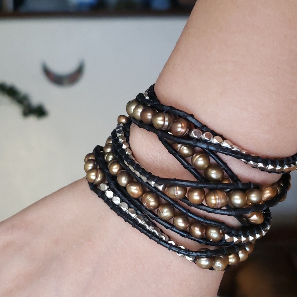 Bronze leather wrap